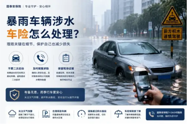 暴雨过后车辆被淹，车险怎么处理？这几个动作很重要