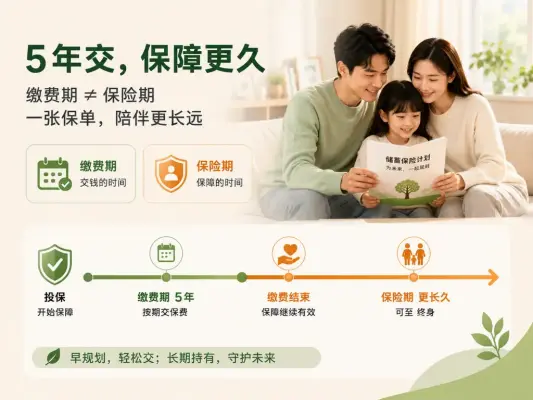 储蓄险只交5年，为什么保单可能几十年后还在？很多人把“缴费期”和“保险期”看成了一回事