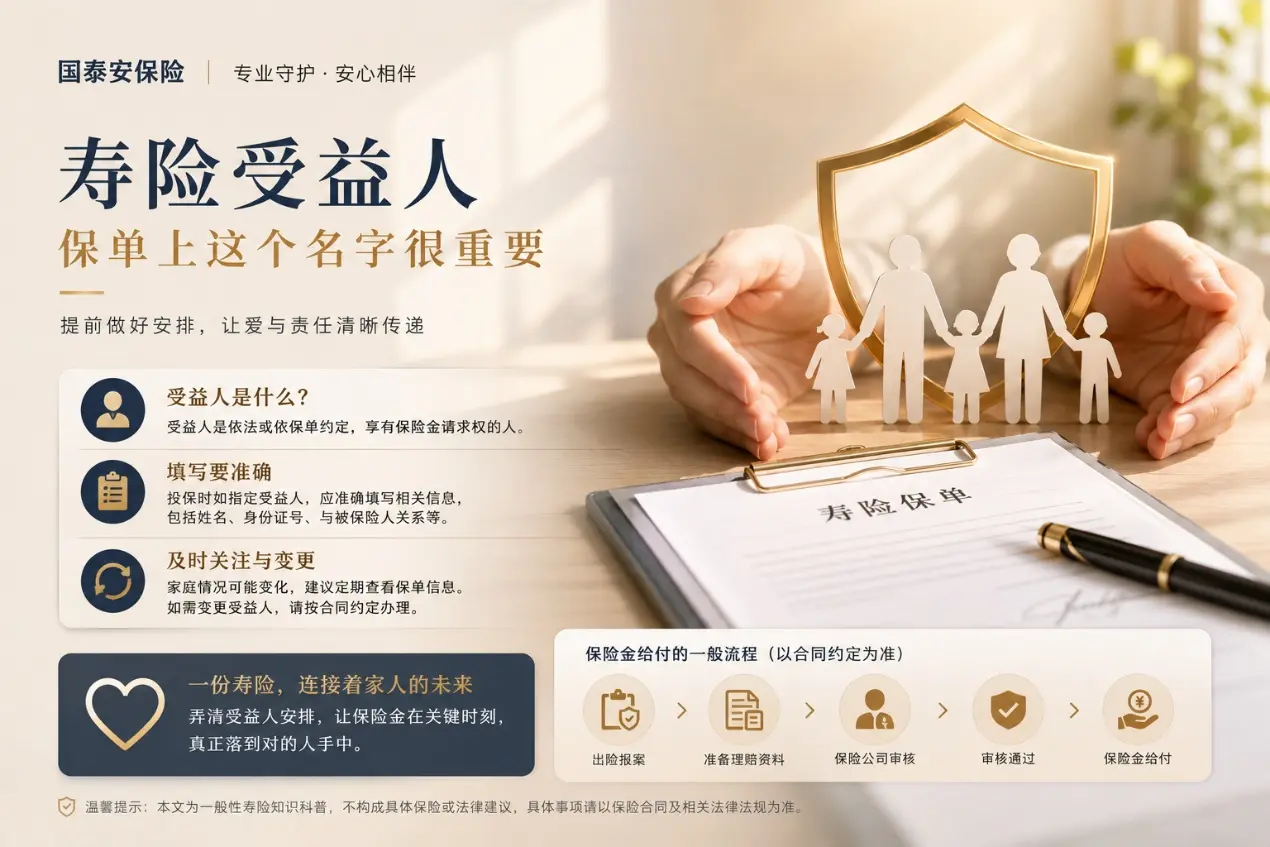 寿险受益人怎么理解?保单上这个名字很重要(图1) 寿险受益人怎么理解?保单上这个名字很重要(图1)